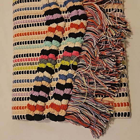 Stella & Dot Taj Bohemian Multicolored Striped Fringe Clutch - Picture 10 of 11